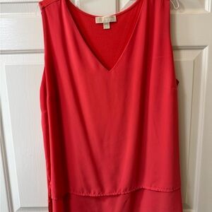 Michael Kors Vibrant Hot Pink V-Neck Blouse